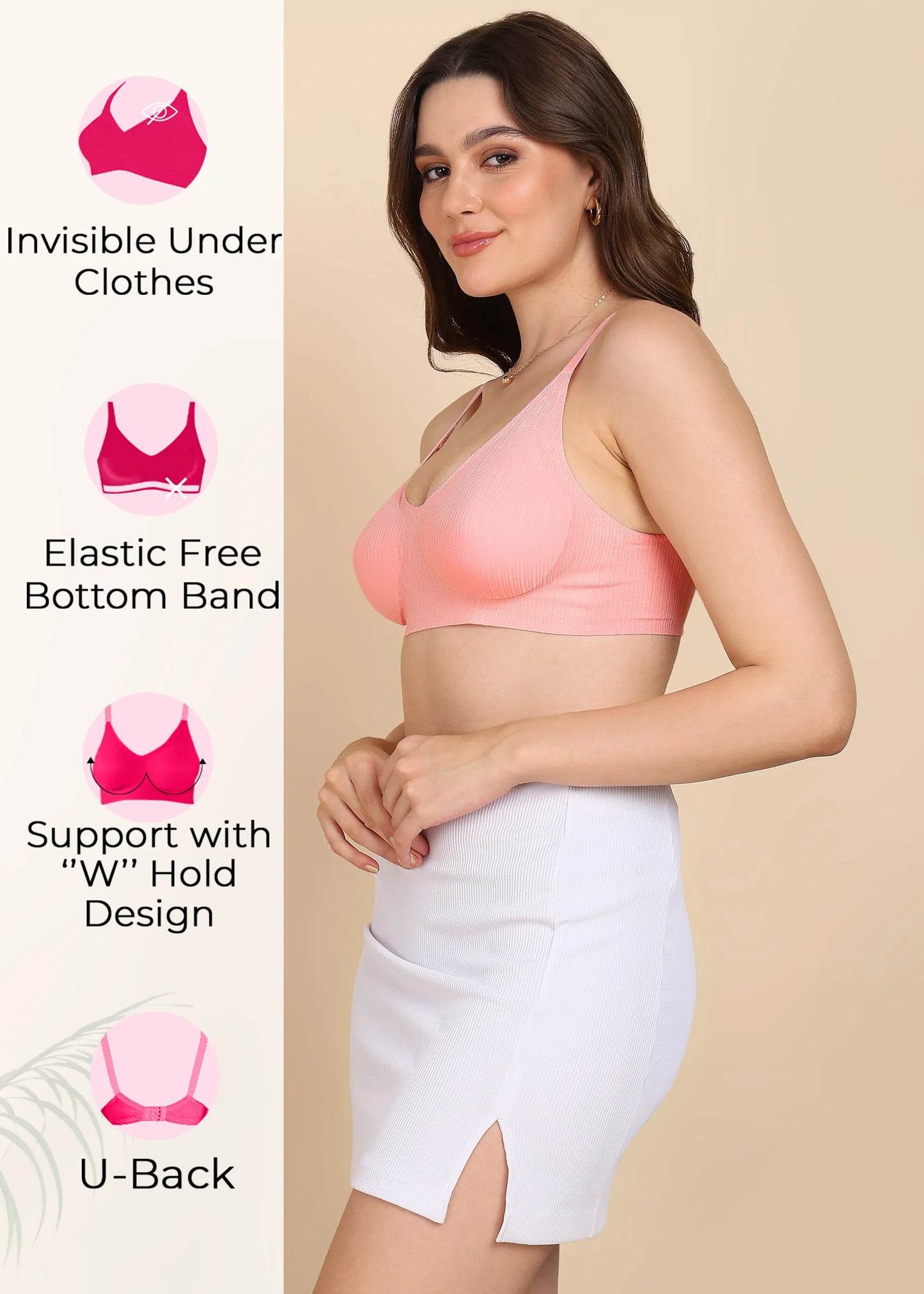 Fit:- No Show Designer Fabric Seamless Bra