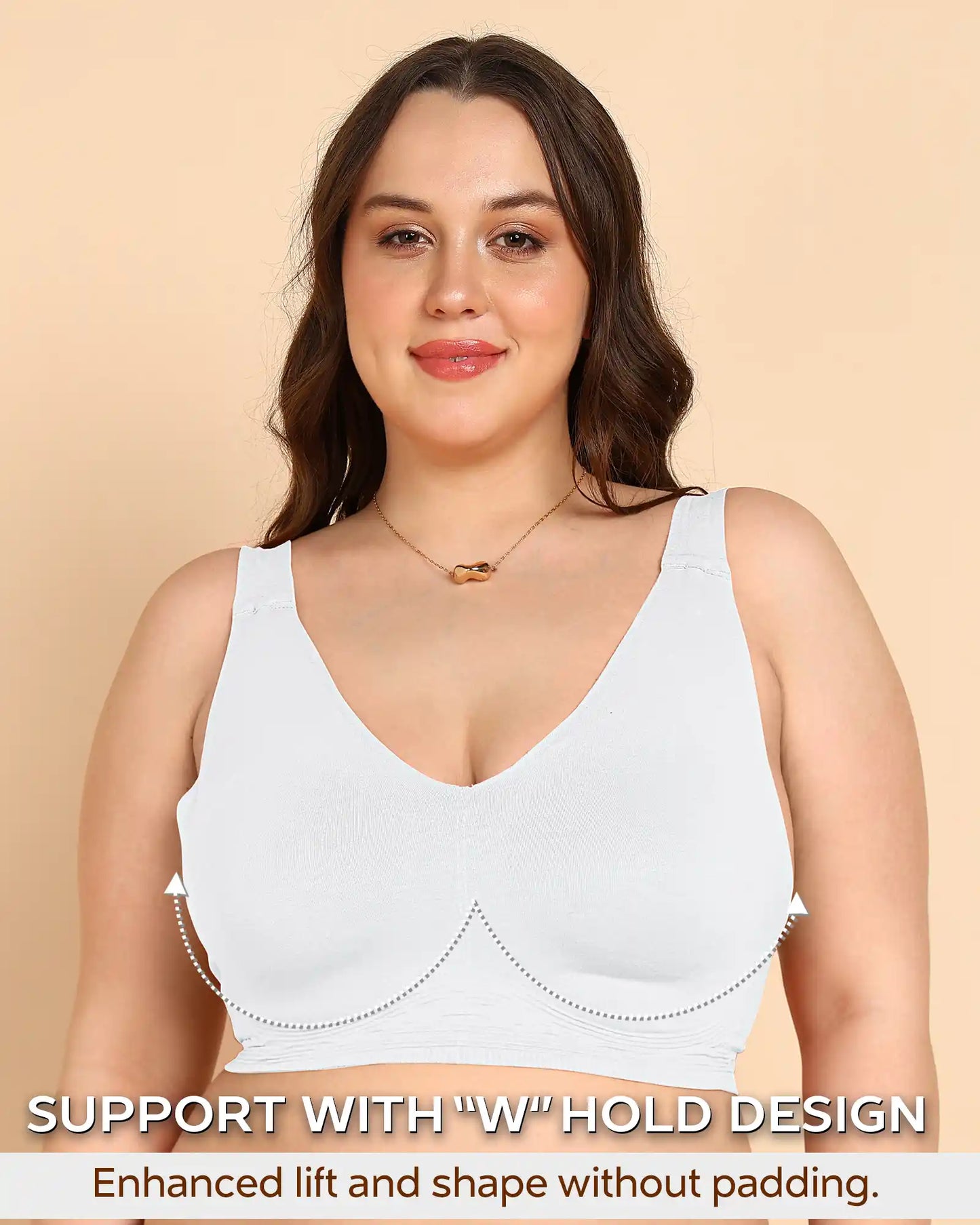 Non-Padded Cotton Spandex Fit Bra (WHITE)