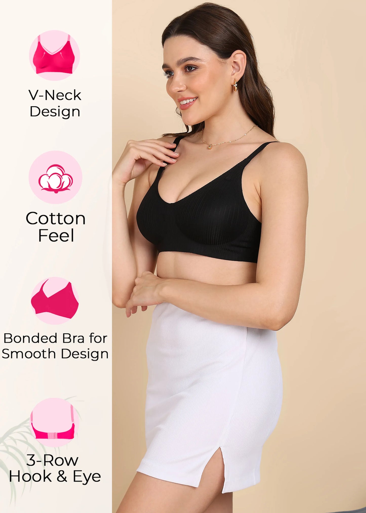 Fit:- No Show Designer Fabric Seamless Bra