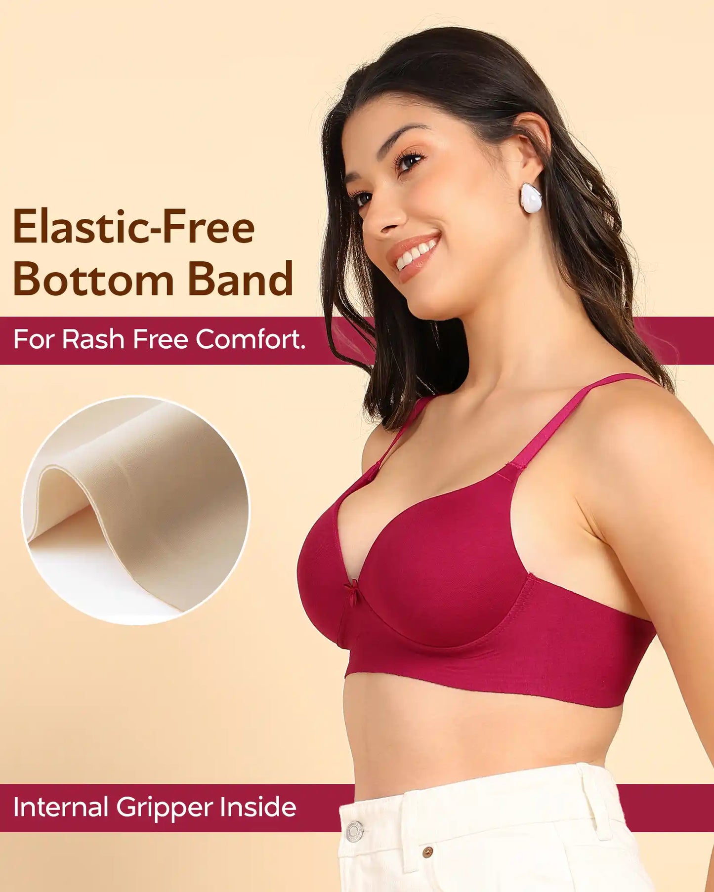 Fit Cotton Bonded Seamless Maximiser Bra