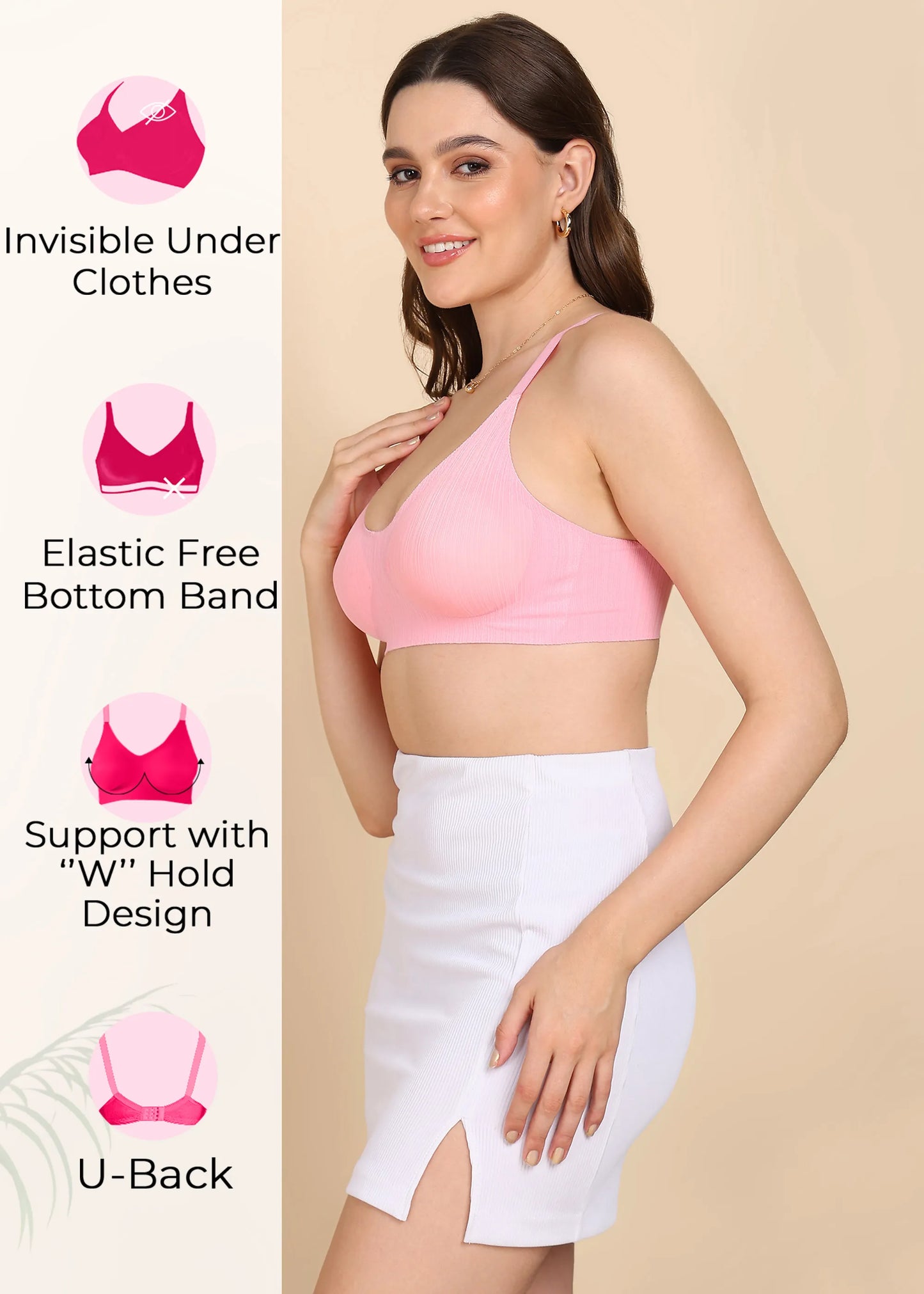 Fit:- No Show Designer Fabric Seamless Bra