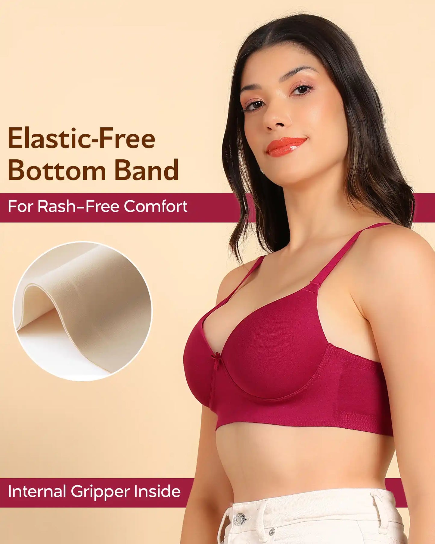 Fit Cotton Bonded Seamless Push-Up Bra