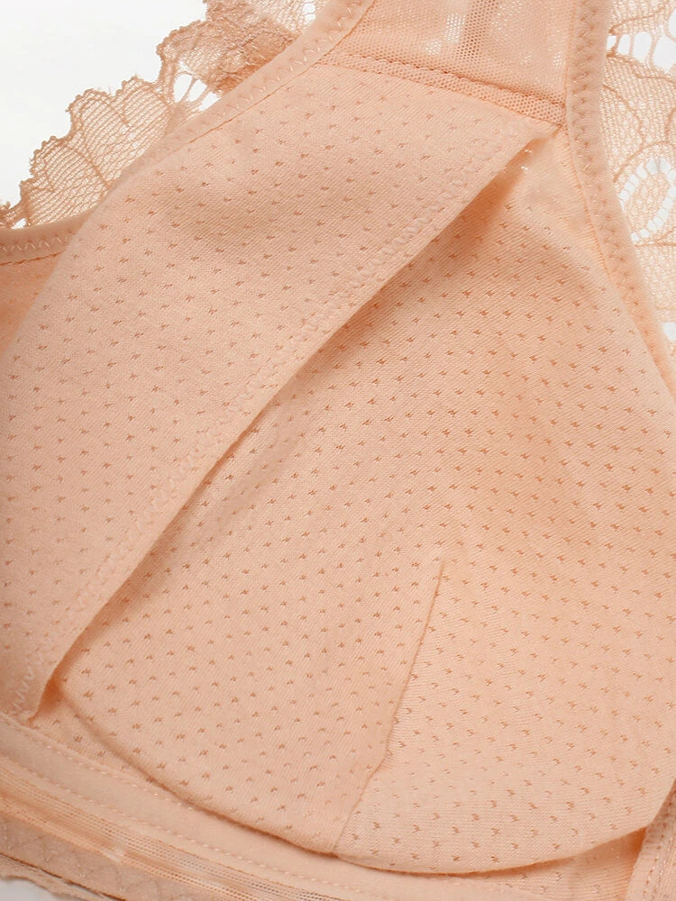 Hollow Front Zip Full Coverage Wireless Gather Bra (Pack of 3)