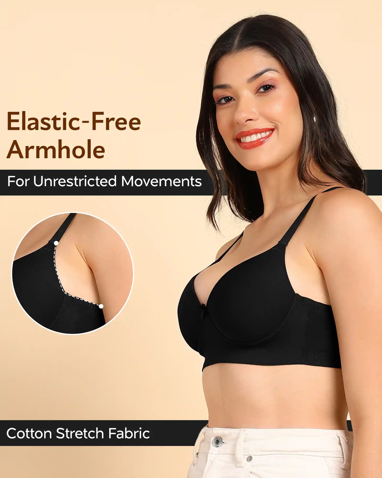 Fit Cotton Bonded Seamless Push-Up Bra