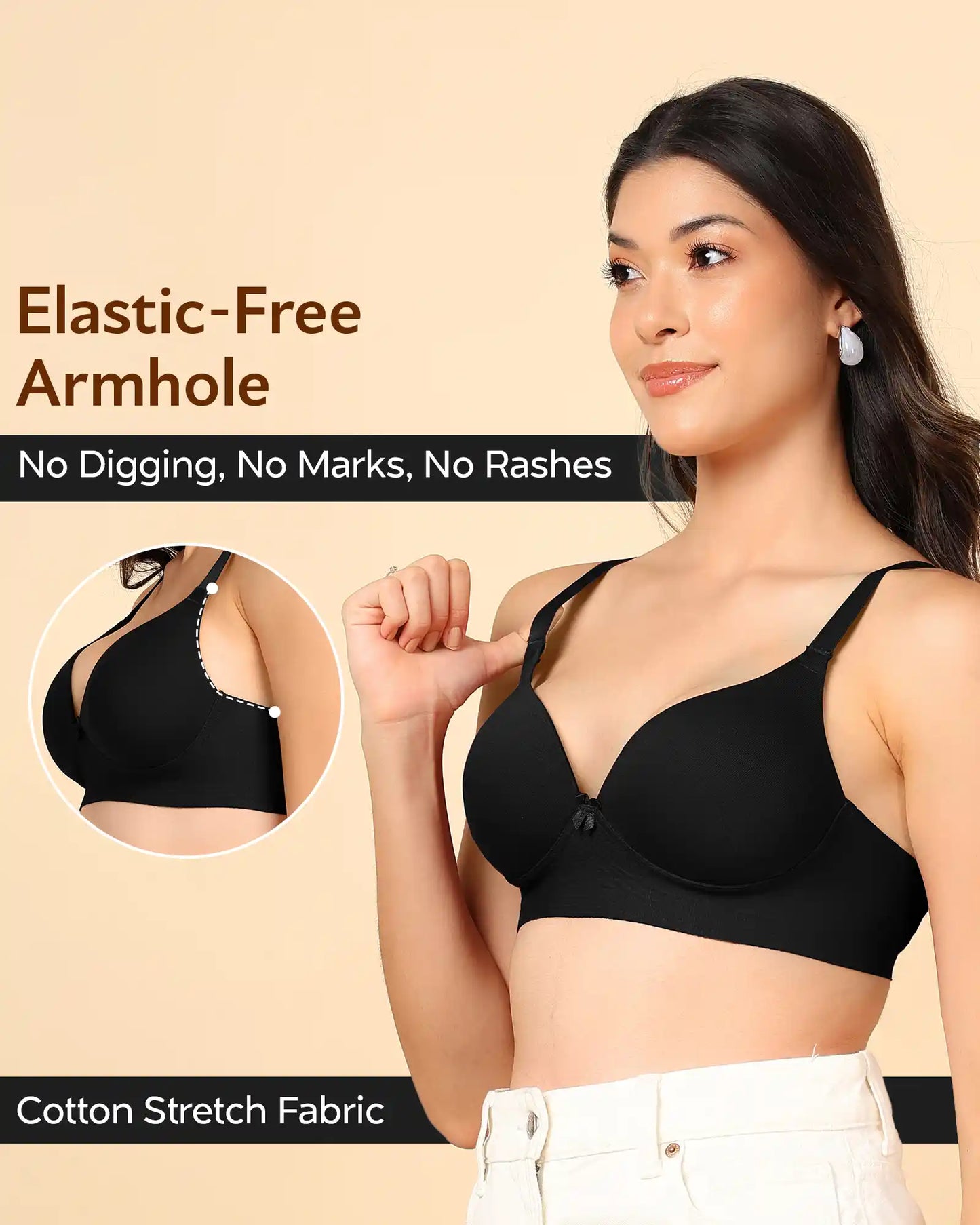Fit Cotton Bonded Seamless Maximiser Bra