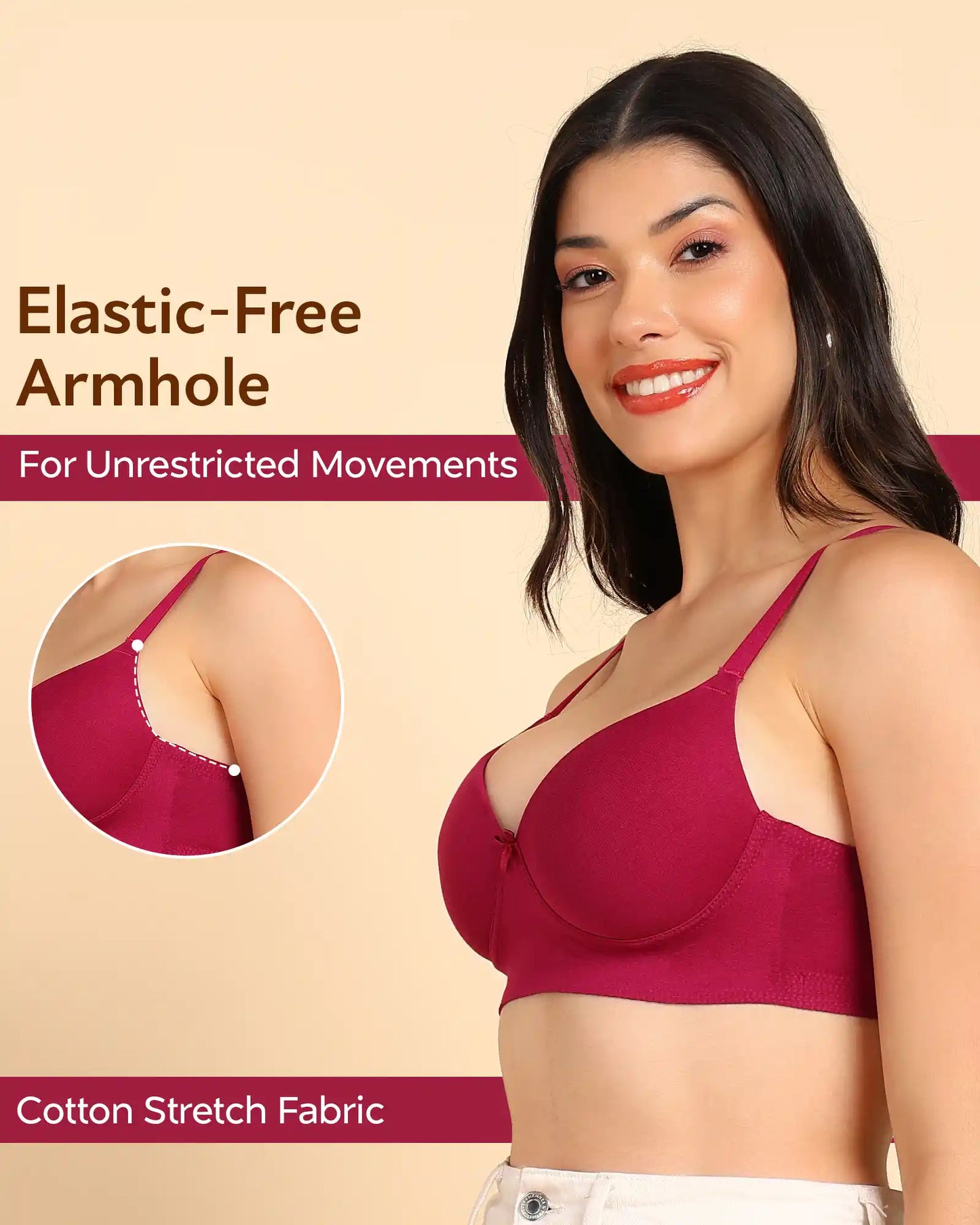 Fit Cotton Bonded Seamless Push-Up Bra