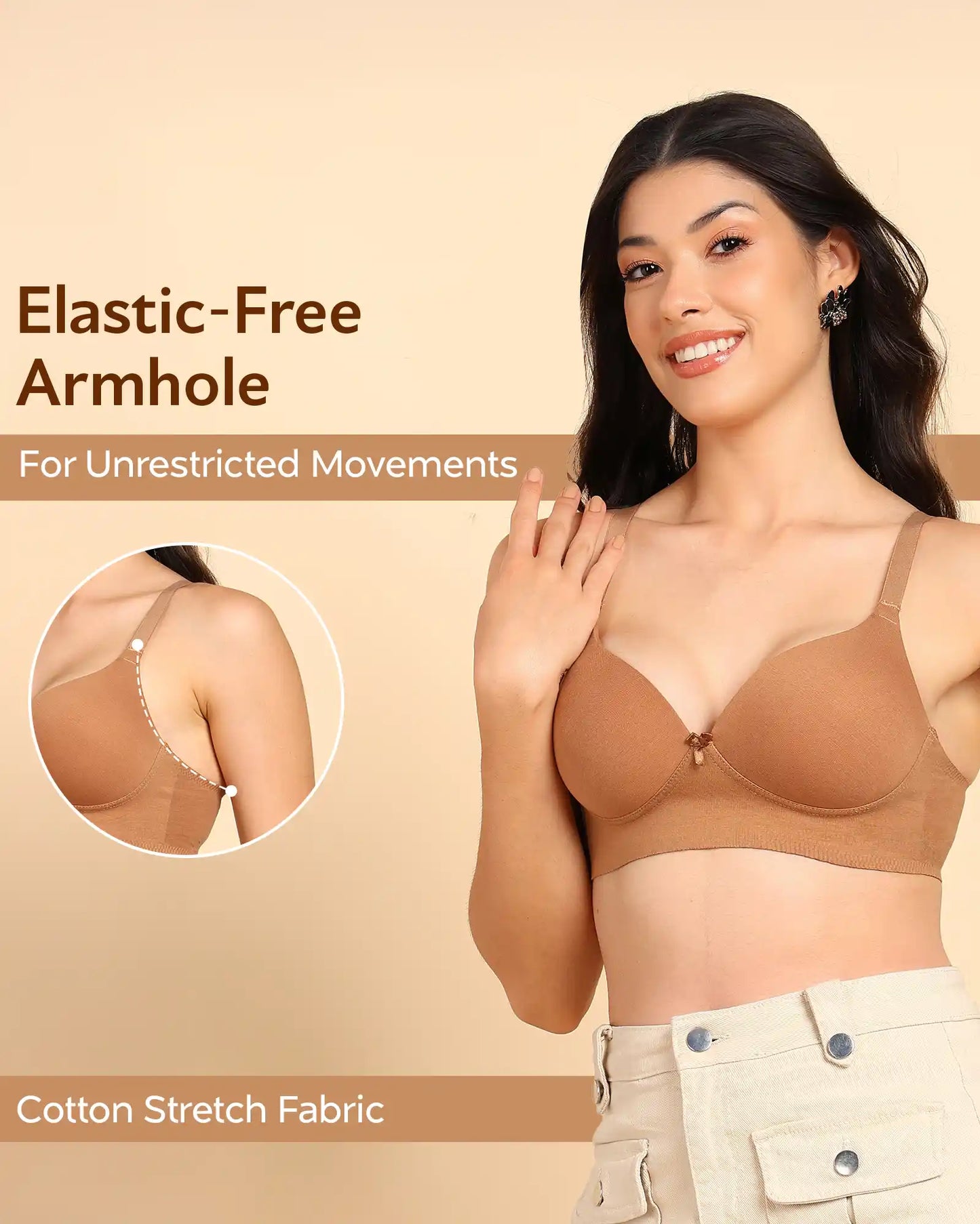 Fit Cotton Bonded Seamless Push-Up Bra