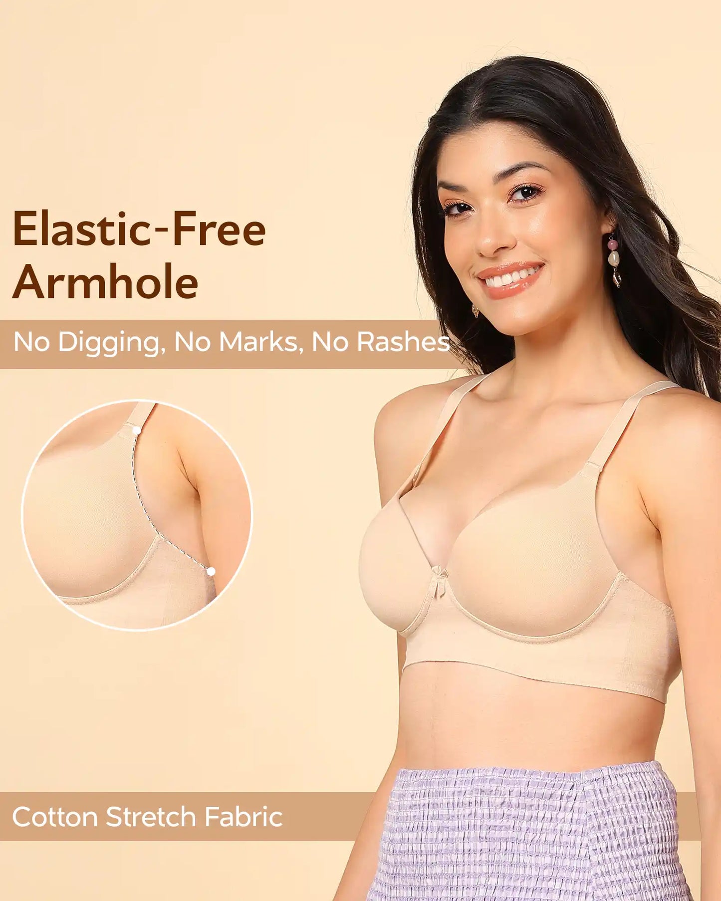 Fit Cotton Bonded Seamless Maximiser Bra