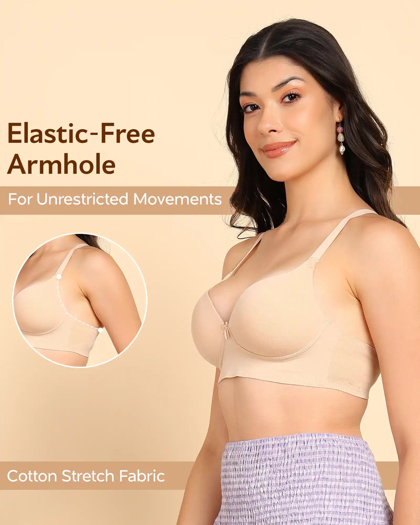 Fit Cotton Bonded Seamless Push-Up Bra