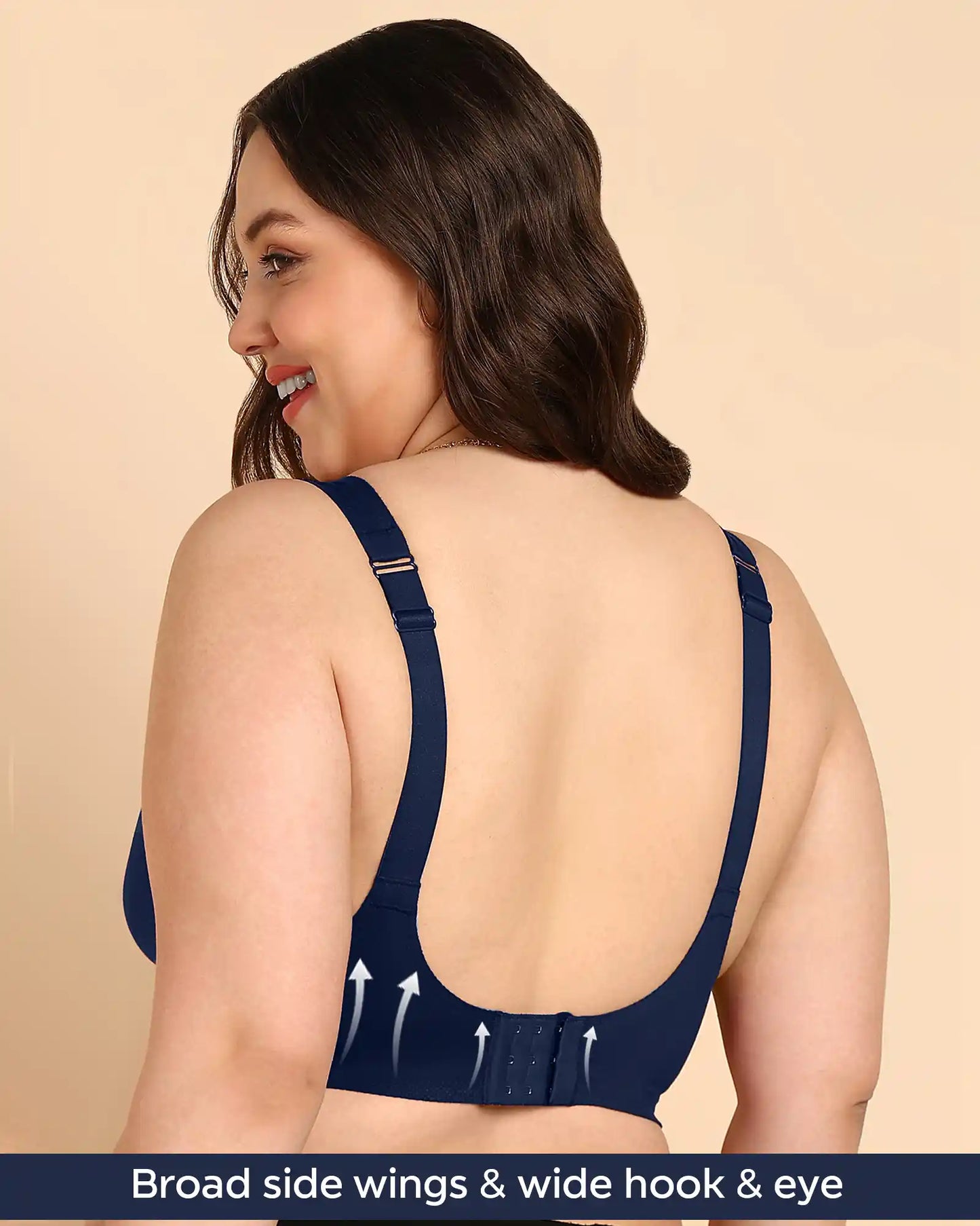 Non-Padded Cotton Spandex Fit Bra (NAVY)