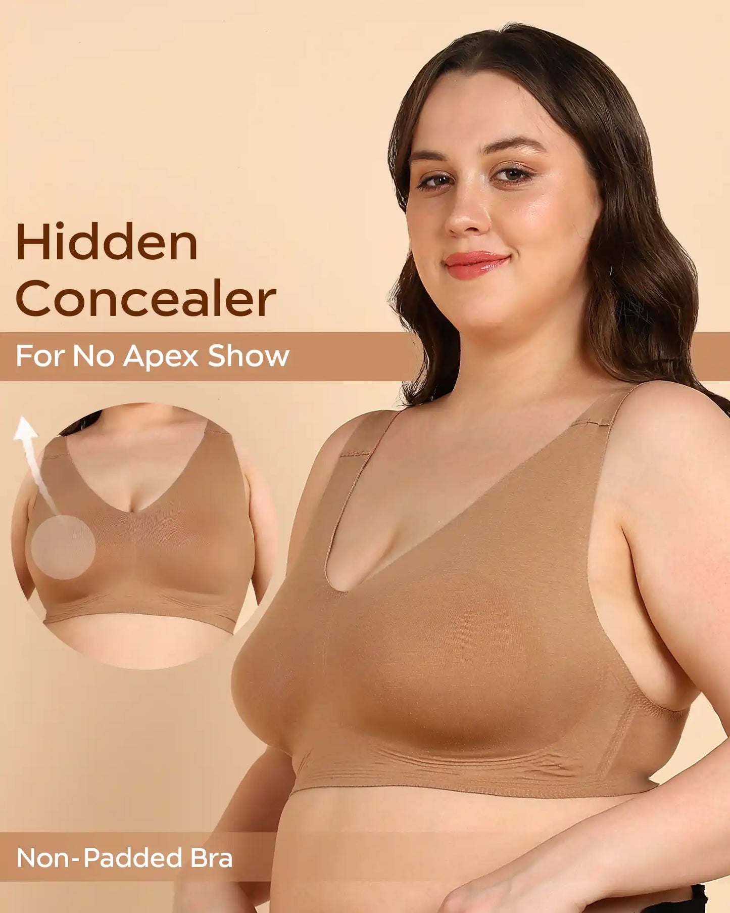 Non-Padded Cotton Spandex -Fit Bra (FAWN)