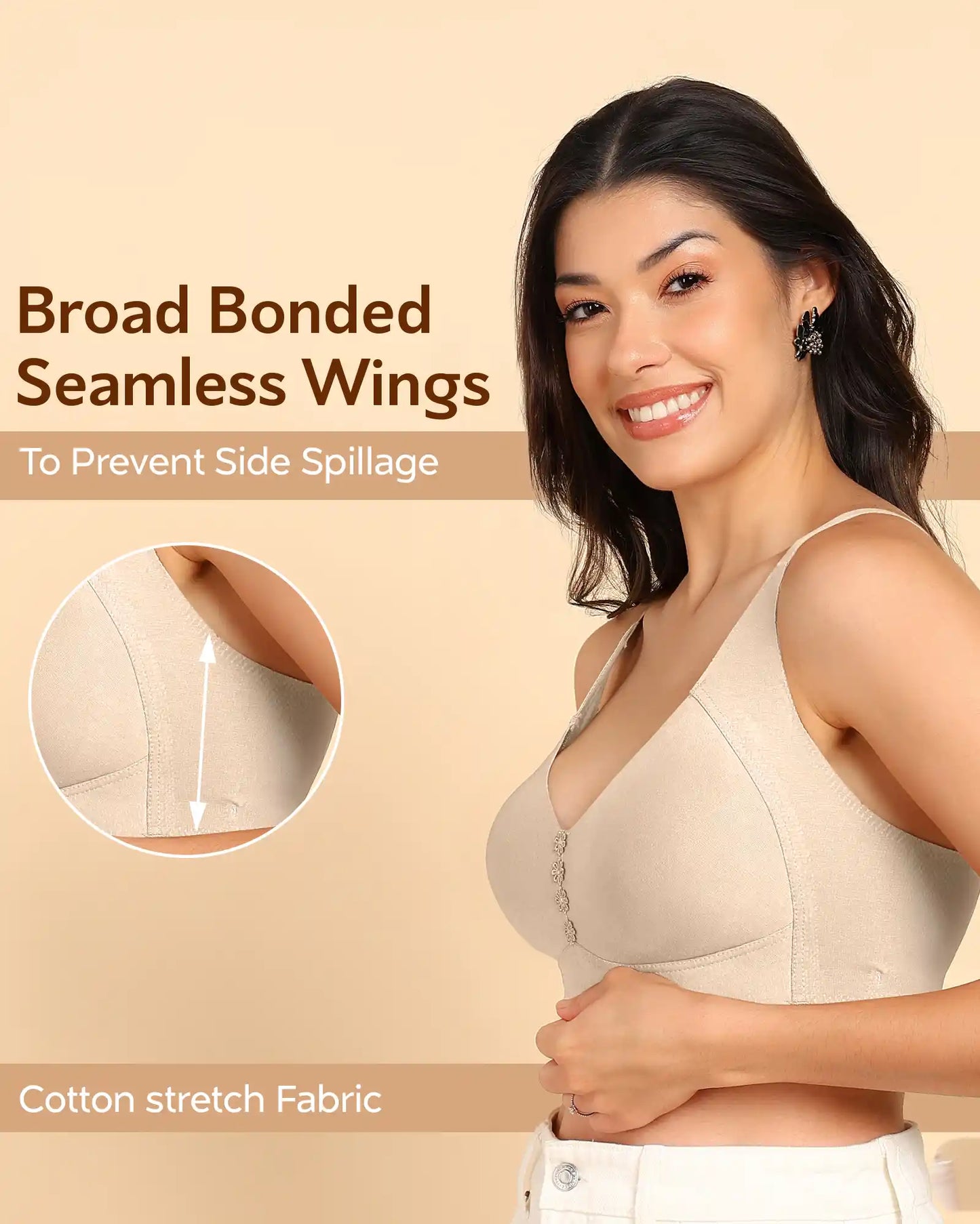 Fit M-Frame Non-Padded Cotton Bonded Seamless Minimiser