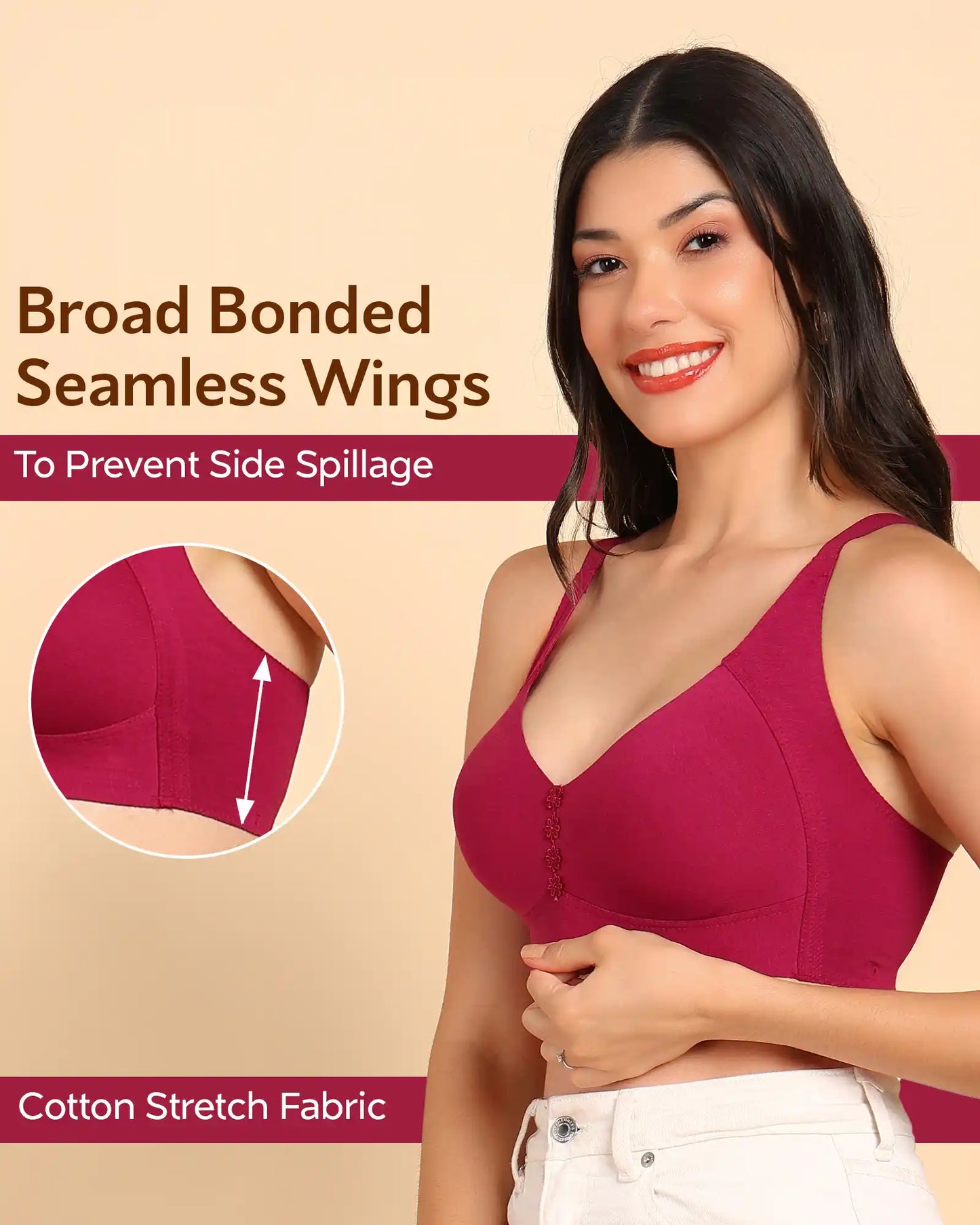 Fit M-Frame Non-Padded Cotton Bonded Seamless Minimiser