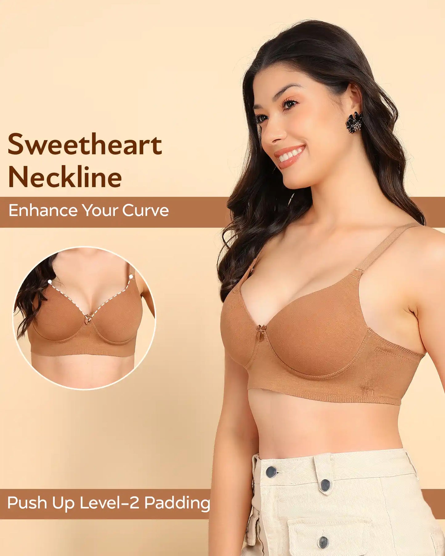 Fit Cotton Bonded Seamless Maximiser Bra