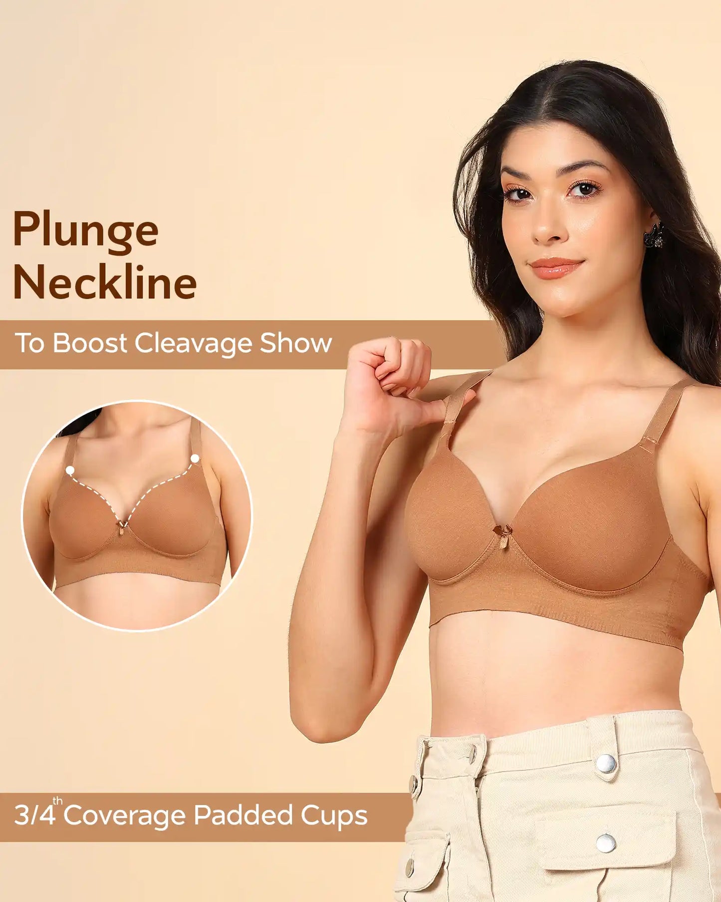 Fit Cotton Bonded Seamless Push-Up Bra