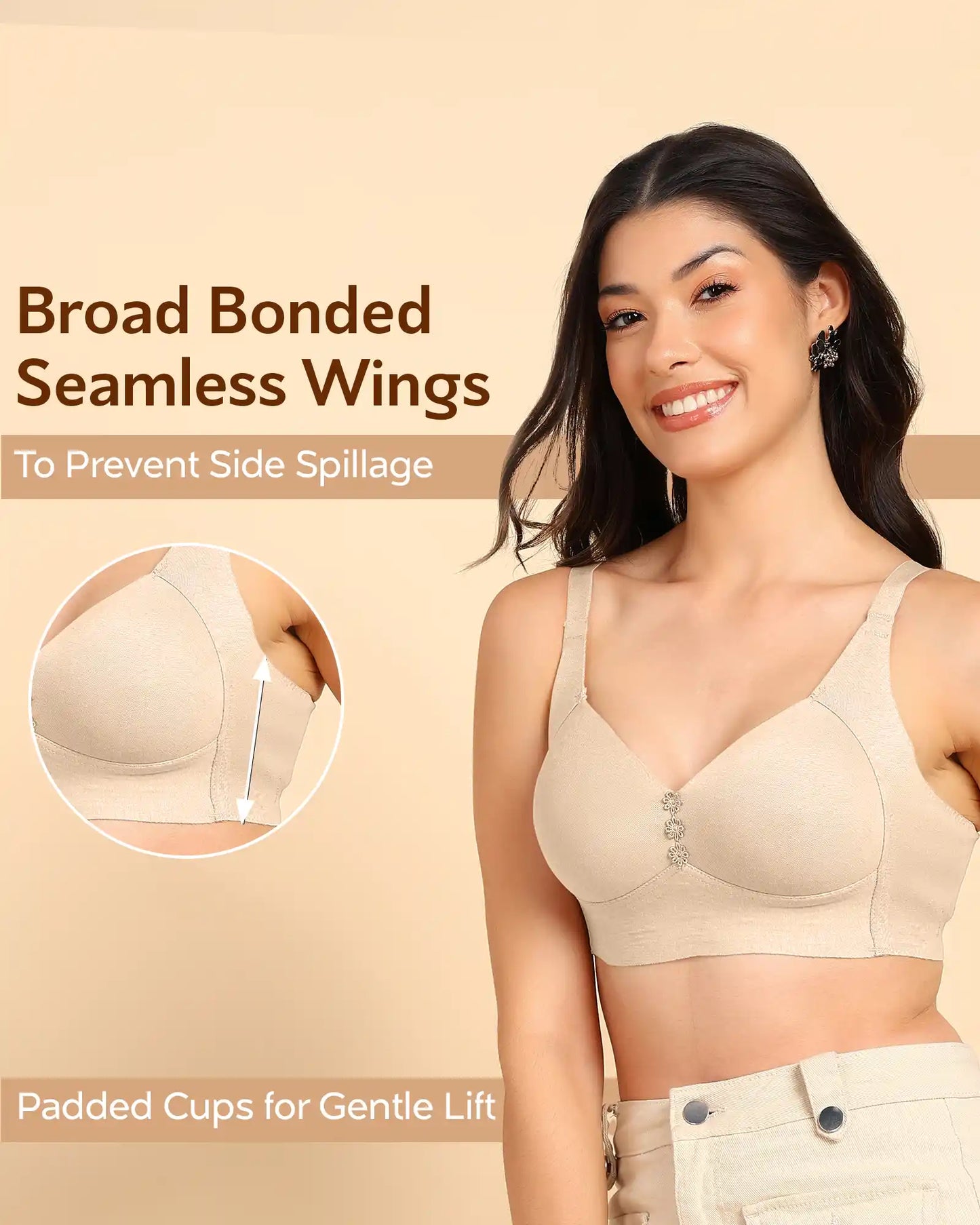 Fit Lightly Padded Cotton Bonded Seamless Minimiser ((TW-SB-9203)