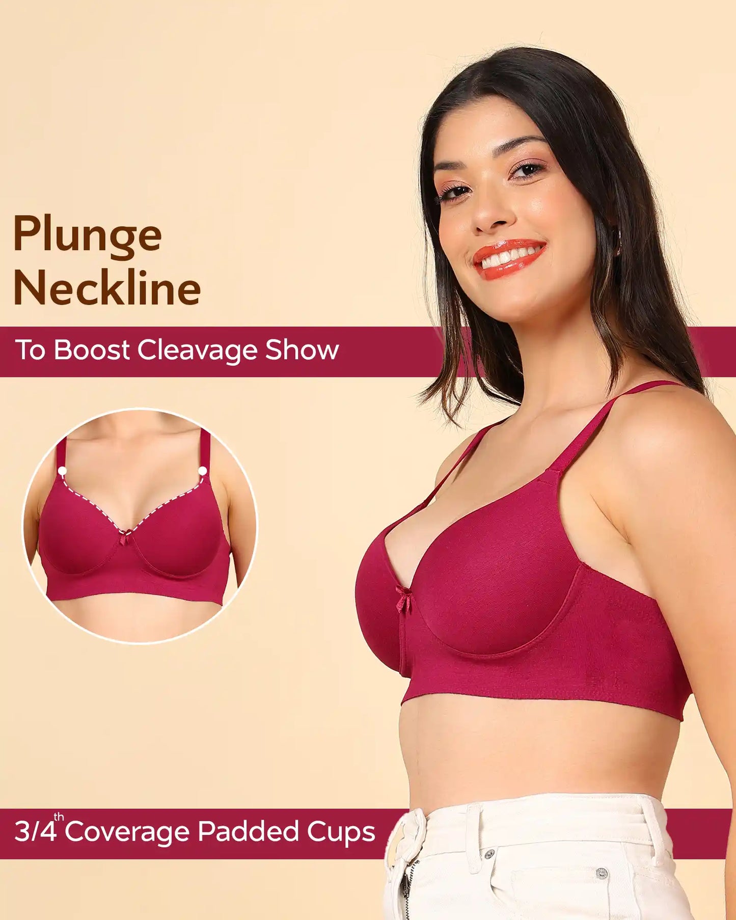 Fit Cotton Bonded Seamless Push-Up Bra