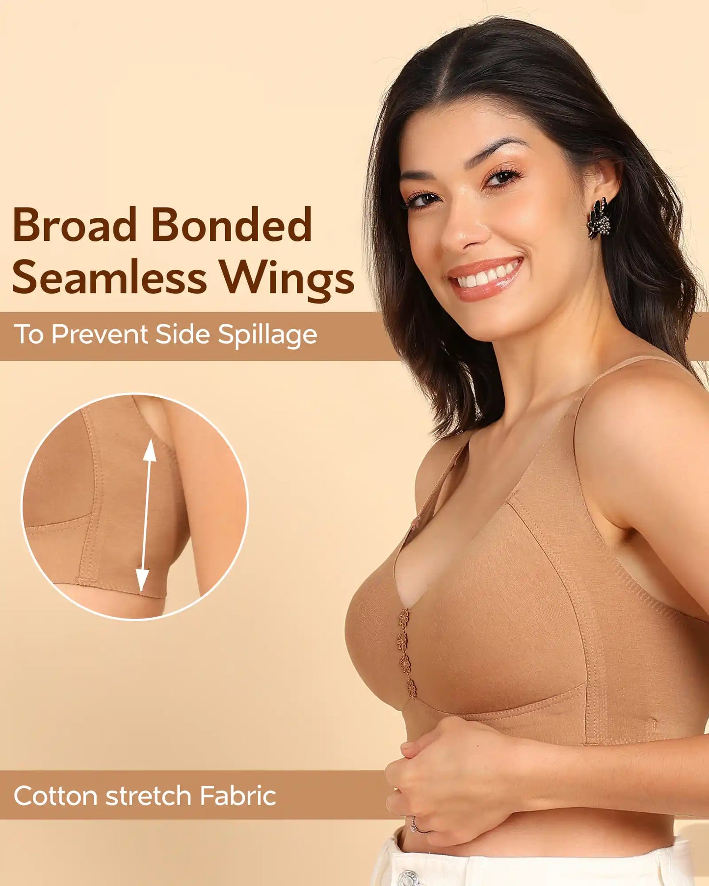 Fit M-Frame Non-Padded Cotton Bonded Seamless Minimiser