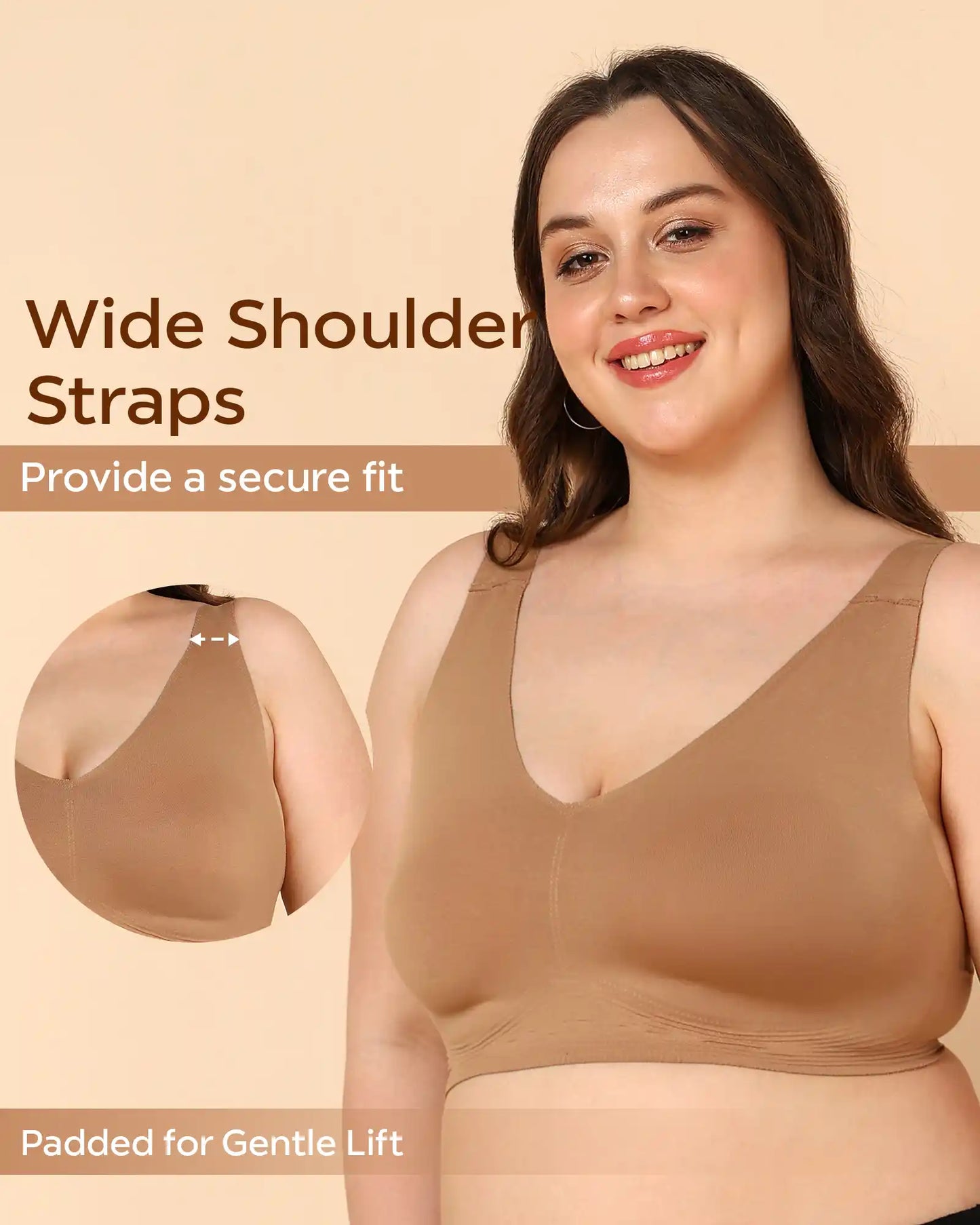 Fit Cotton Fabric Plus-Size Lightly Padded Bra