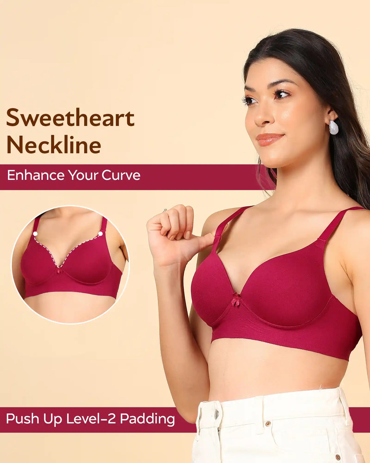 Fit Cotton Bonded Seamless Maximiser Bra