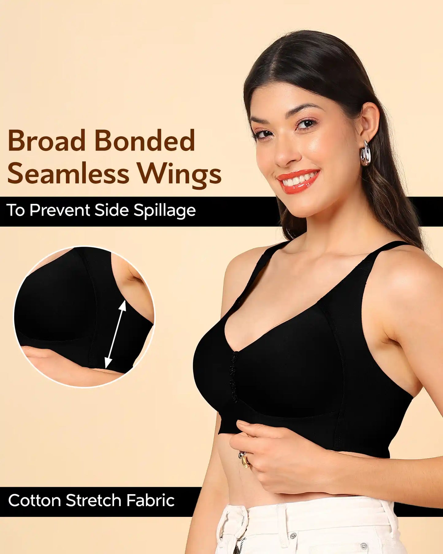 Fit M-Frame Non-Padded Cotton Bonded Seamless Minimiser