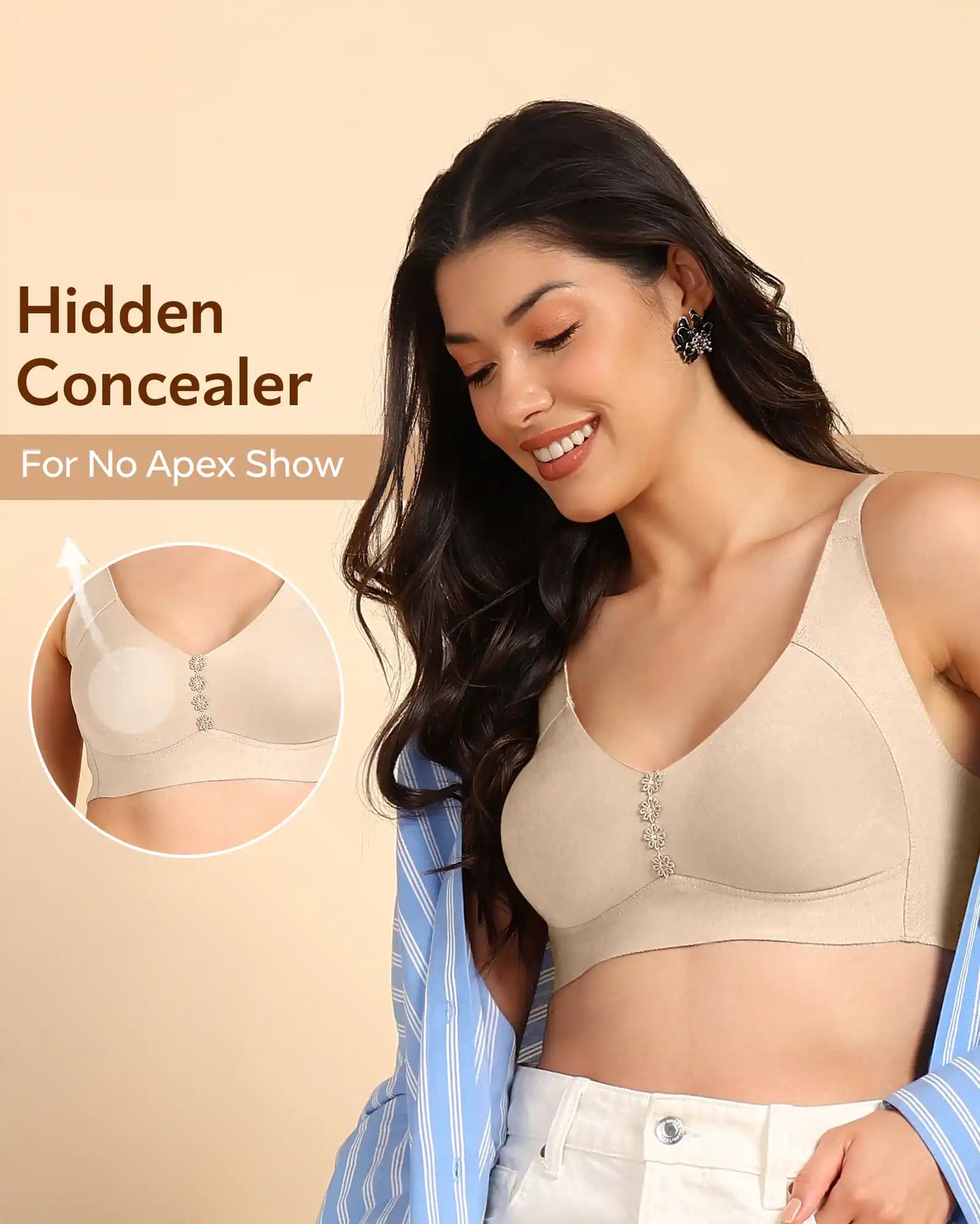 Fit M-Frame Non-Padded Cotton Bonded Seamless Minimiser