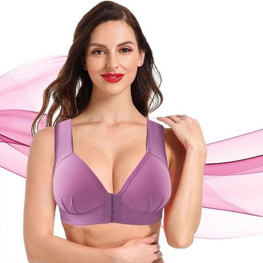 (PACK OF 3) PLUS SIZE PUSH UP SEAMLESS FRONT CLOSURE ELASTIC BRA