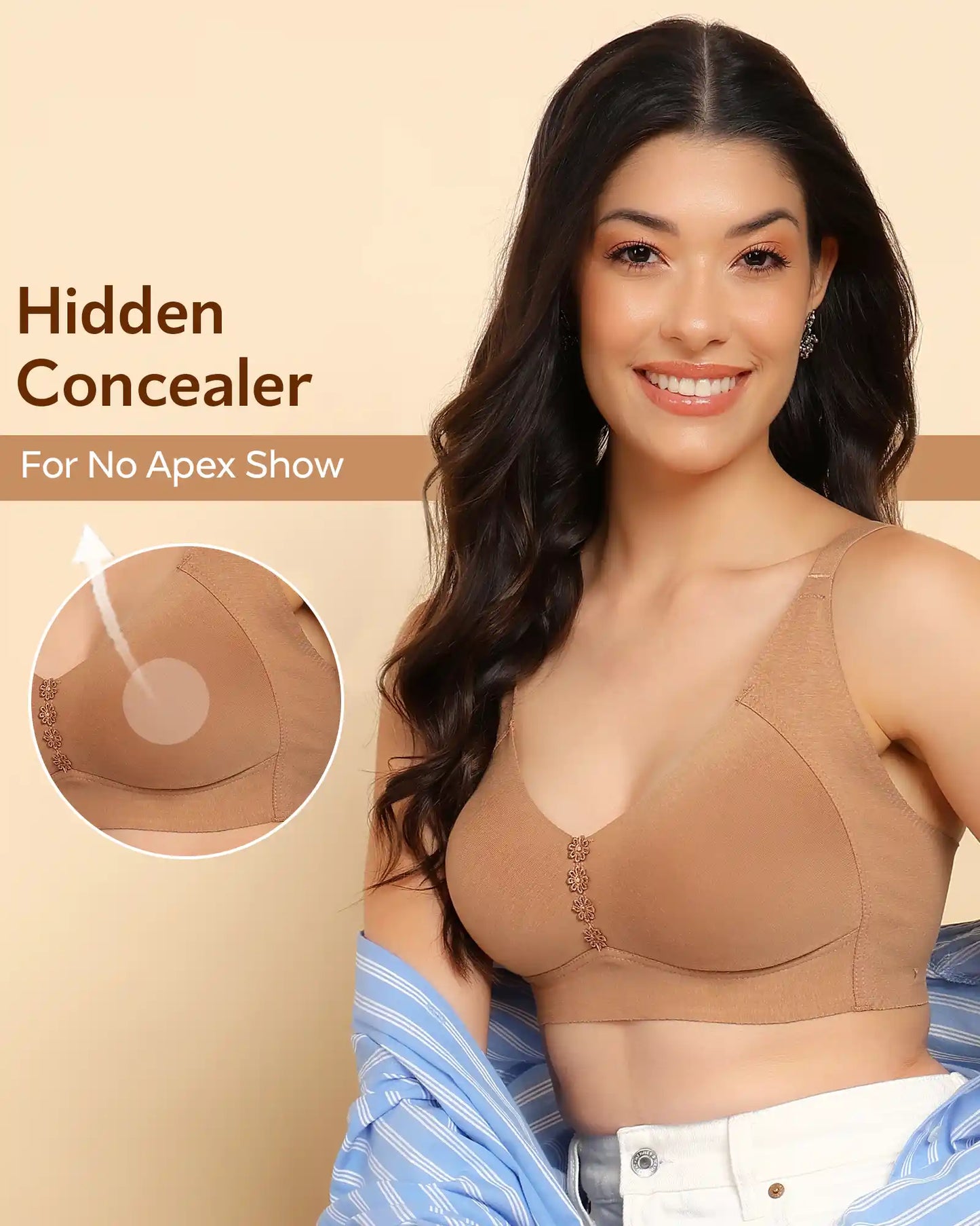 Fit M-Frame Non-Padded Cotton Bonded Seamless Minimiser