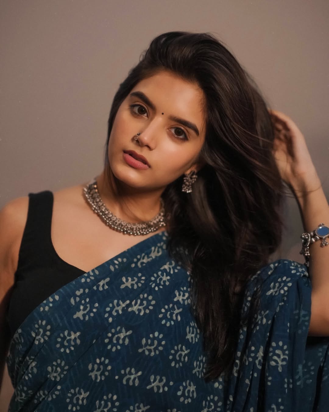 Desiring 1 Minute Ready To Wear Blue Mul Cotton Digital Printed Saree