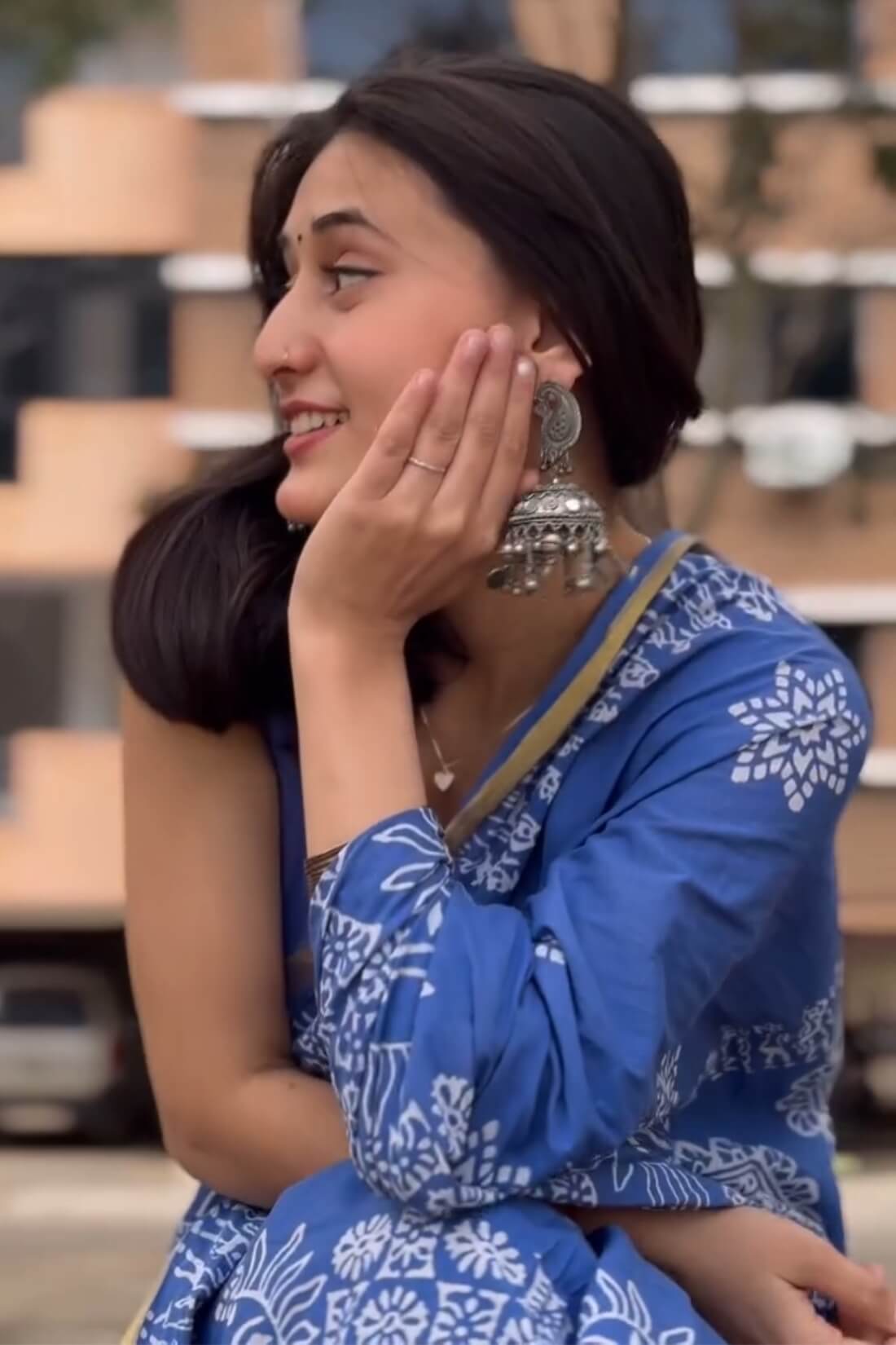 Marvellous 1 Minute Ready To Wear Blue Mul Cotton Digital Printed Saree