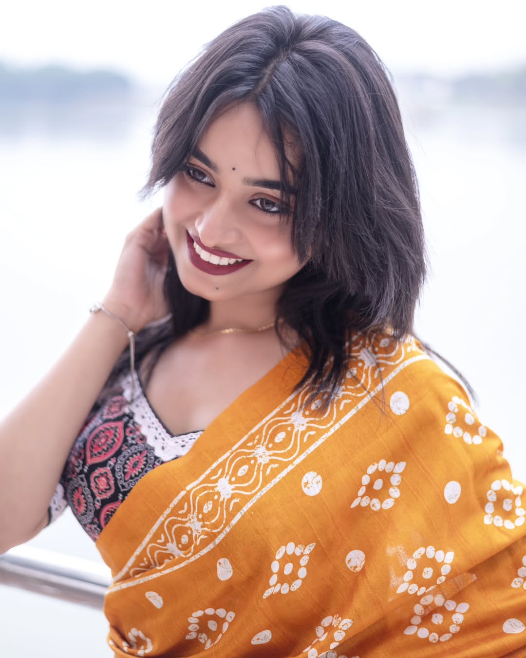 Cynosure 1 Minute Ready To Wear Mustard Mul Cotton Digital Printed Saree