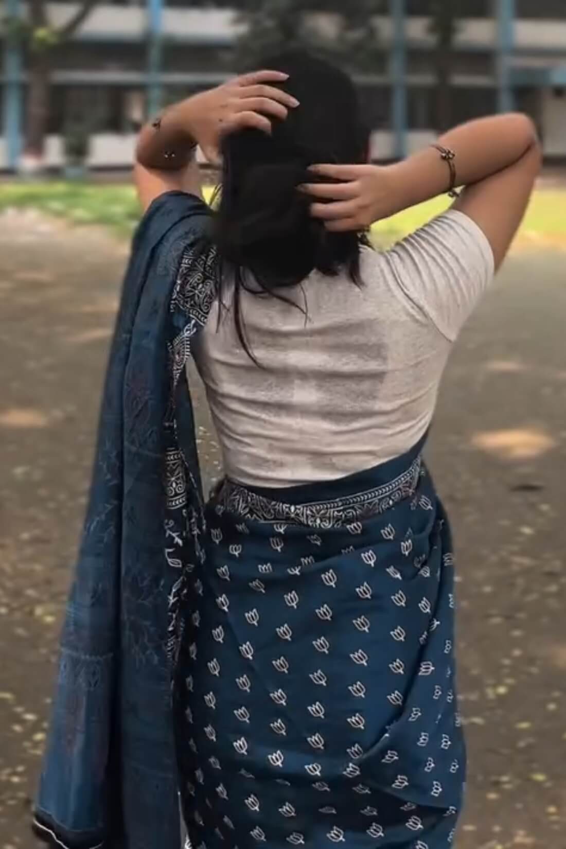 Lustrous Teal Blue 1 Minute Ready To Wear Digital Printed Crape Silk Saree