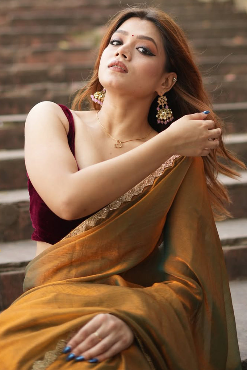 Invaluable Green Fancy Silk Saree With Preferable Blouse Piece