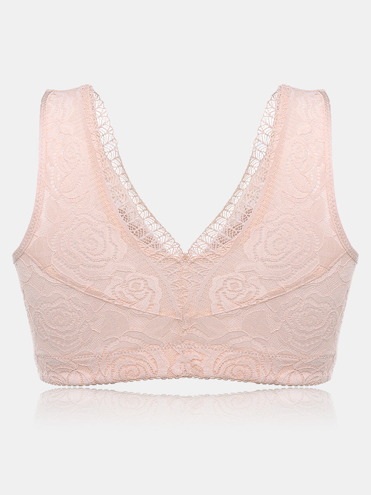 Wireless Front Zip Wide Straps Gather Bra ( Pack of 2/3)