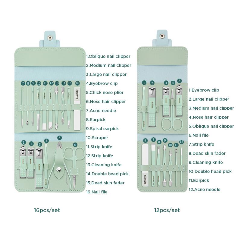 NAIL CLIPPERS PORTABLE SET (12/16PCS)